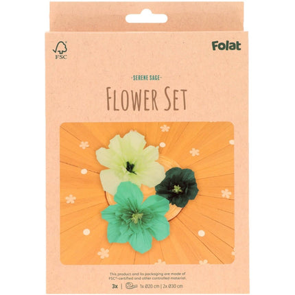 Bloemen Tafeldecoratie Groen 30cm 3st van Folat koop je bij Partywinkel