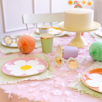 Bloemen Tafelloper Doorzichtig 5m van Partydeco koop je bij Partywinkel