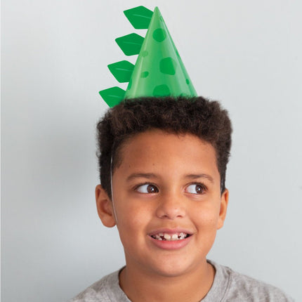 Blue & Green Dinosaur Party Hoeden 8st van Unique koop je bij Partywinkel