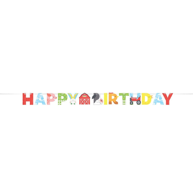 Boerderij Letterslinger Happy Birthday 2,5m van Creative Converting koop je bij Partywinkel