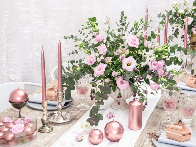Bolkaarsen Rose Goud Metallic 6cm 10st van Partydeco koop je bij Partywinkel