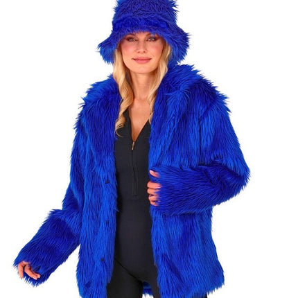 Bontjas Pluche Blauw van Widmann koop je bij Partywinkel