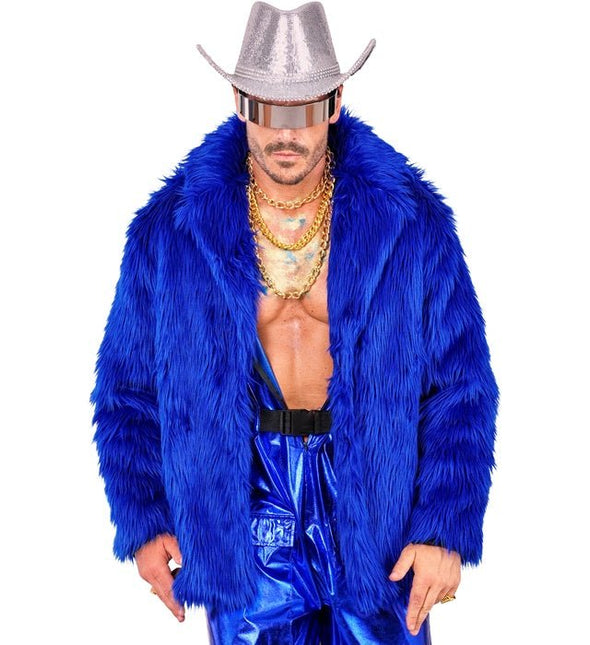 Bontjas Pluche Blauw van Widmann koop je bij Partywinkel