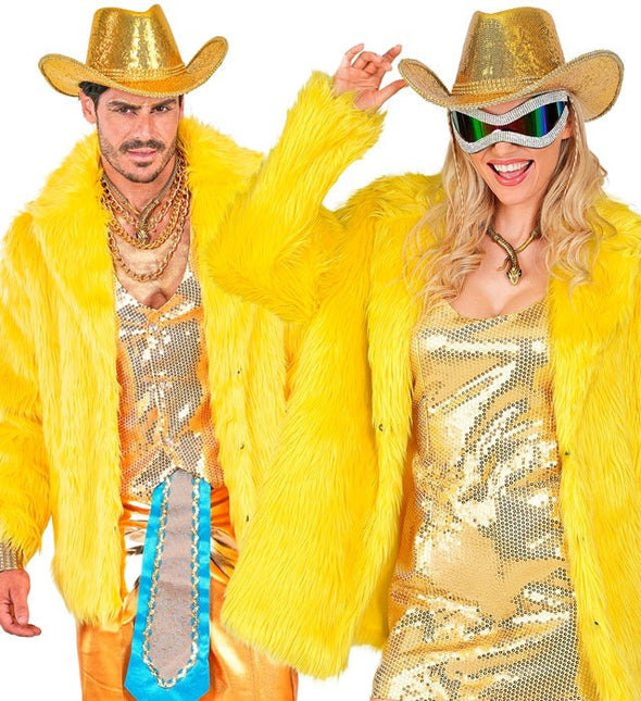 Bontjas Pluche Geel van Widmann koop je bij Partywinkel