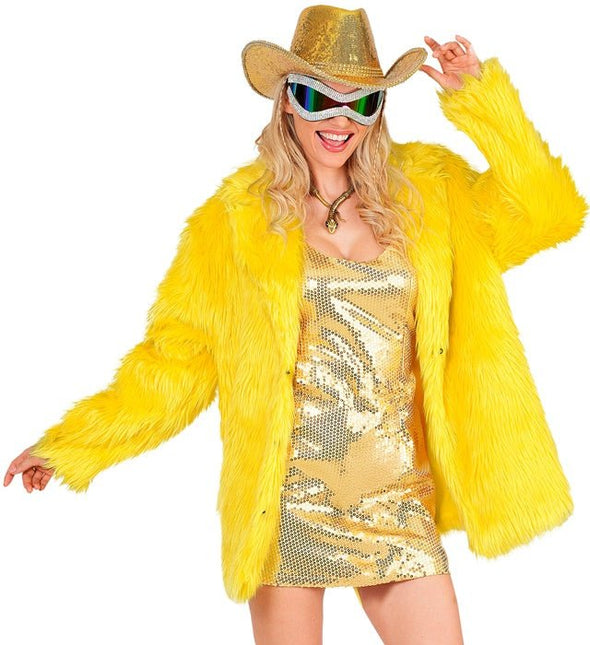 Bontjas Pluche Geel van Widmann koop je bij Partywinkel