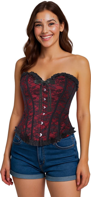 Bordeaux Rode Corset Dames van Fiestas Guirca koop je bij Partywinkel