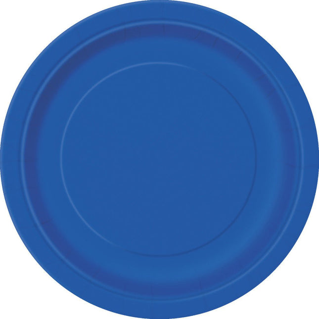 Borden Blauw 22cm 8st van Unique koop je bij Partywinkel