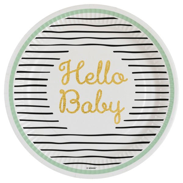 Borden Hello Baby 23cm 8st van Riethmueller koop je bij Partywinkel