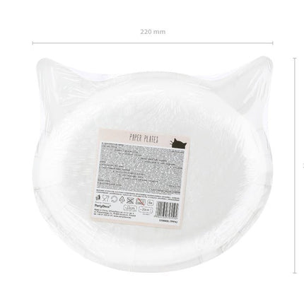 Borden Kat 22cm 6st van Partydeco koop je bij Partywinkel