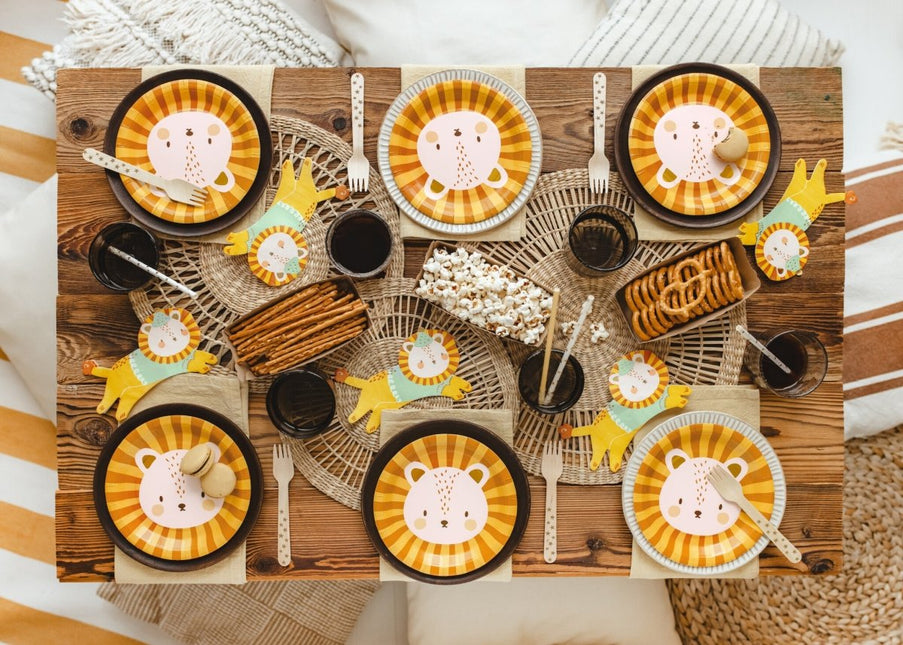 Borden Leeuw 18cm 6st van Partydeco koop je bij Partywinkel