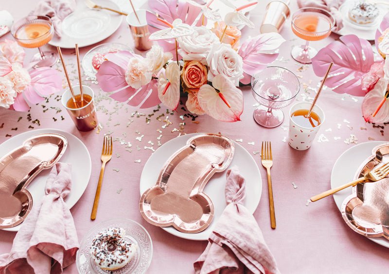 Borden Piemel Rose Goud 26,5cm 6st van Partydeco koop je bij Partywinkel