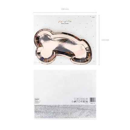 Borden Piemel Rose Goud 26,5cm 6st van Partydeco koop je bij Partywinkel