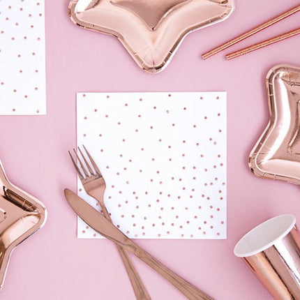 Borden Ster Rose Goud 18cm 6st van Partydeco koop je bij Partywinkel