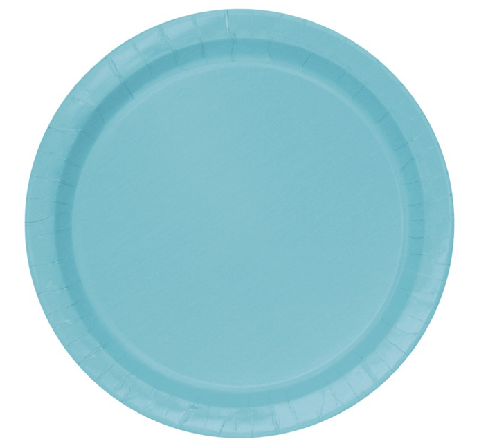 Borden Terrific Teal Rond 23cm 8st van Unique koop je bij Partywinkel