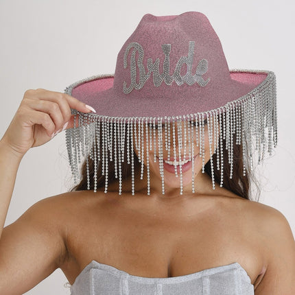 Bride Hoed Roze van Ginger Ray koop je bij Partywinkel