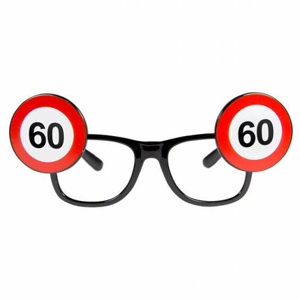 Bril 60 Jaar Verkeersbord van Folat koop je bij Partywinkel