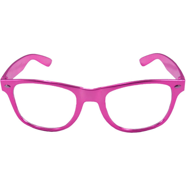 Bril Metallic Fuchsia van Folat koop je bij Partywinkel
