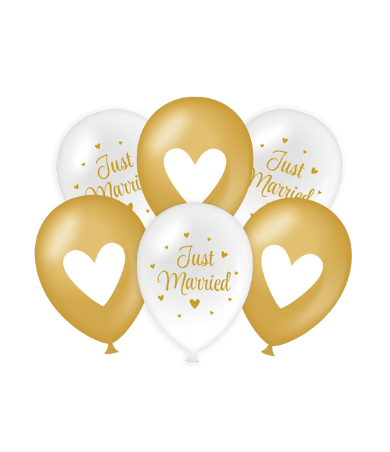 Bruiloft Ballonnen Wit Goud 30cm van Paper Dreams koop je bij Partywinkel
