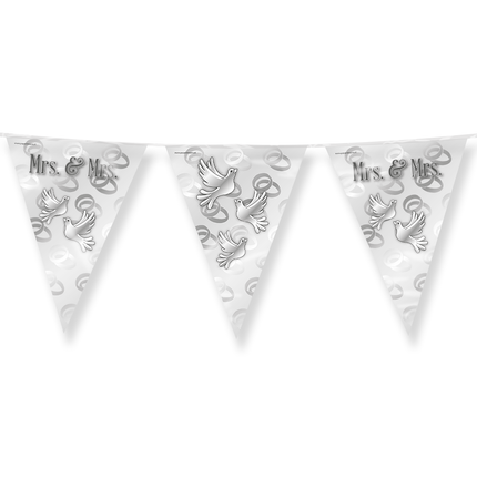 Bruiloft Slingers Mrs, & Mrs, 10m van Paper Dreams koop je bij Partywinkel