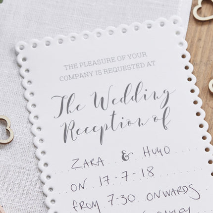 Bruiloft Uitnodigingen 18cm 10st van Ginger Ray koop je bij Partywinkel