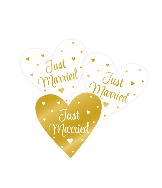 Bruiloft Wanddecoratie Just Married 25cm 3 delig van Paper Dreams koop je bij Partywinkel