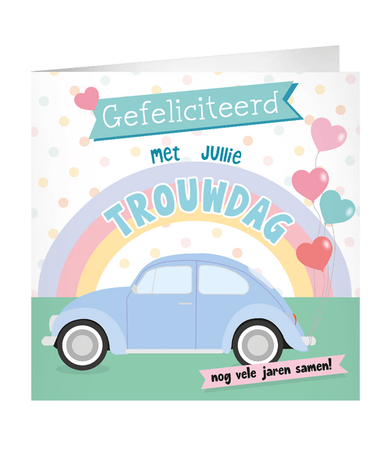 Bruiloft Wenskaart 23cm van Paper Dreams koop je bij Partywinkel