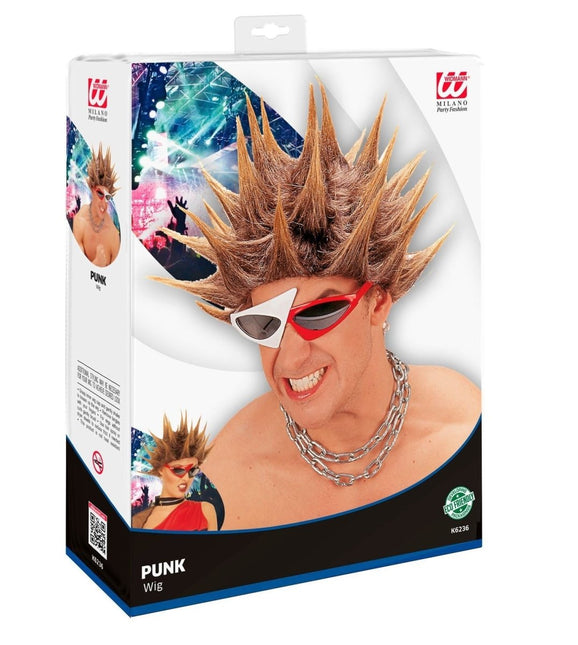 Bruine Blonde Pruik Punk van Widmann koop je bij Partywinkel