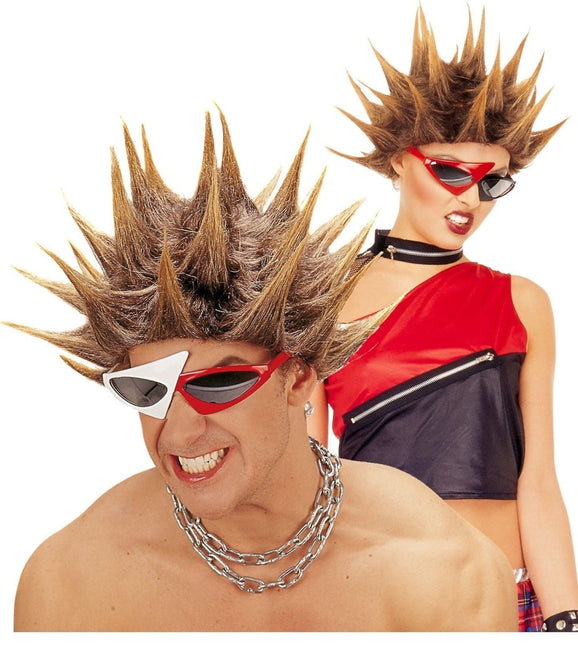 Bruine Blonde Pruik Punk van Widmann koop je bij Partywinkel
