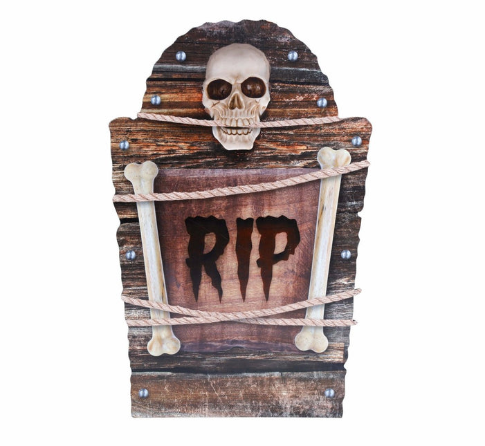 Bruine Halloween Decoratie Grafsteen Rip 56cm van Fiestas Guirca koop je bij Partywinkel