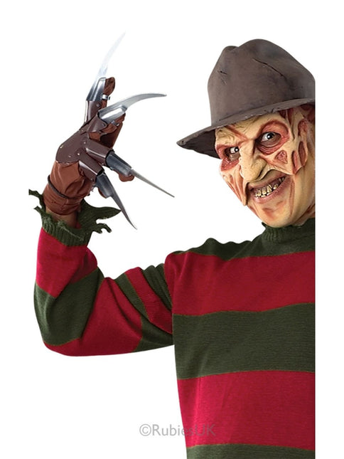Bruine Halloween Handschoen Freddy Krueger van Rubies koop je bij Partywinkel
