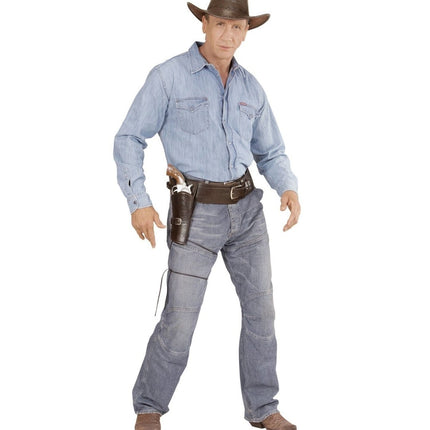 Bruine Holster Met Riem van Widmann koop je bij Partywinkel