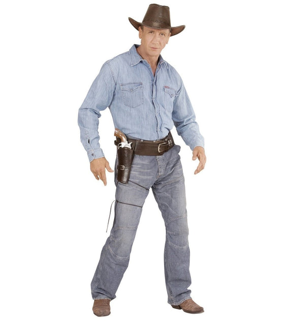 Bruine Holster Met Riem van Widmann koop je bij Partywinkel