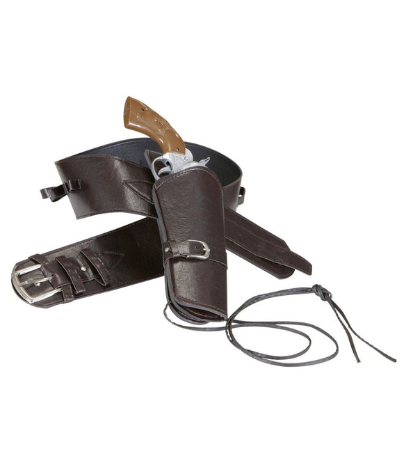 Bruine Holster Met Riem van Widmann koop je bij Partywinkel