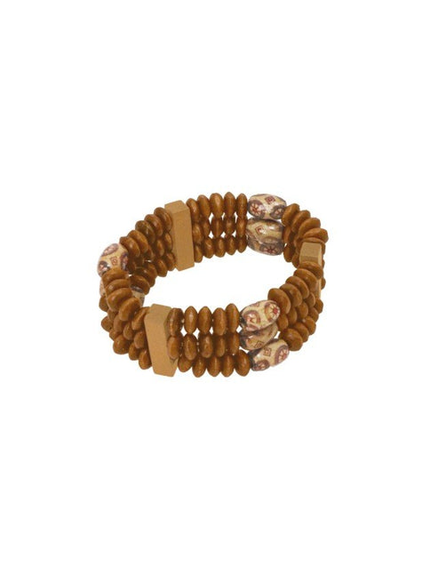 Bruine Kralenarmband van CHAKS koop je bij Partywinkel