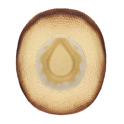 Bruine Stro Hoed Met Kralen van Boland koop je bij Partywinkel