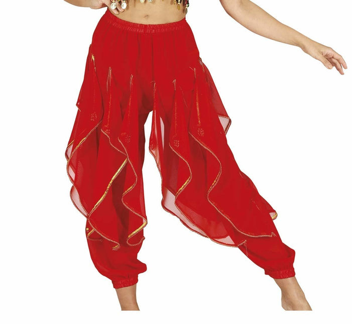 Buikdanseres Broek Rood Dames Luxe van Fiestas Guirca koop je bij Partywinkel