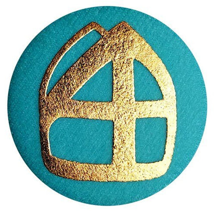 Button Met Mijter Blauw van Haza Witbaard koop je bij Partywinkel