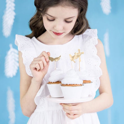 Caketopper Communie 11cm 6st van Partydeco koop je bij Partywinkel