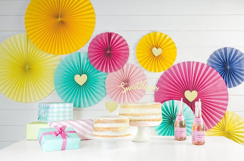 Caketopper Hartjes Goud 6st van Partydeco koop je bij Partywinkel