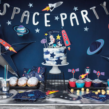 Caketopper Space 24,5cm 7st van Partydeco koop je bij Partywinkel