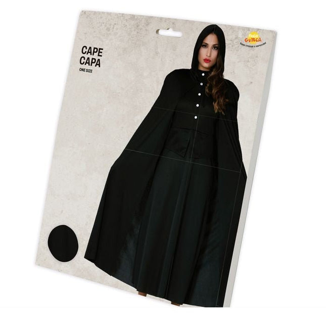 Cape Capuchon Zwart 1,35m van Fiestas Guirca koop je bij Partywinkel