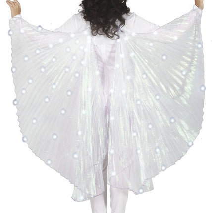 Cape Wit Dames Met Licht van Fiestas Guirca koop je bij Partywinkel