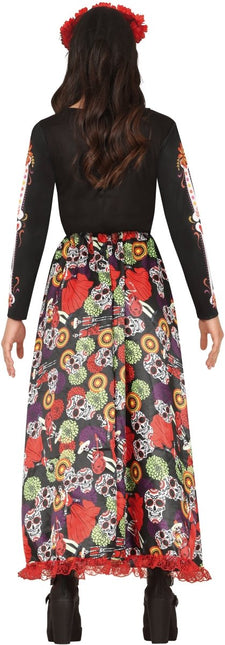 Dia De Los Muertos Jurk Gekleurd Dames van Fiestas Guirca koop je bij Partywinkel