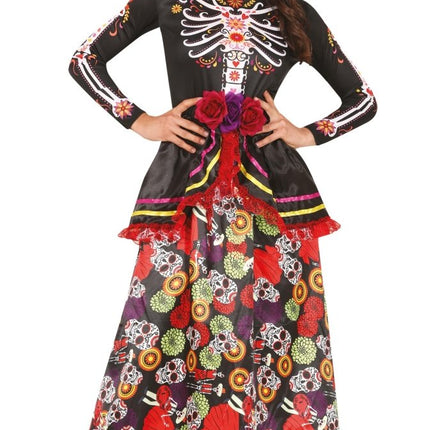 Dia De Los Muertos Jurk Gekleurd Dames van Fiestas Guirca koop je bij Partywinkel