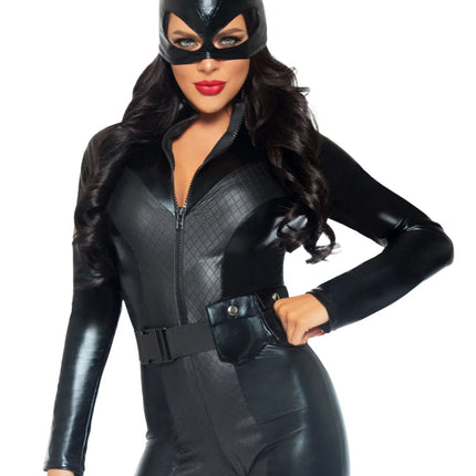 Catwoman Catsuit Zwart Dames Crime Fighter Leg Avenue van Leg Avenue koop je bij Partywinkel