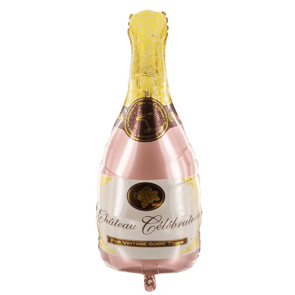 Champagne Fles Helium Ballon Roze Leeg 49cm van VDV Benefit koop je bij Partywinkel