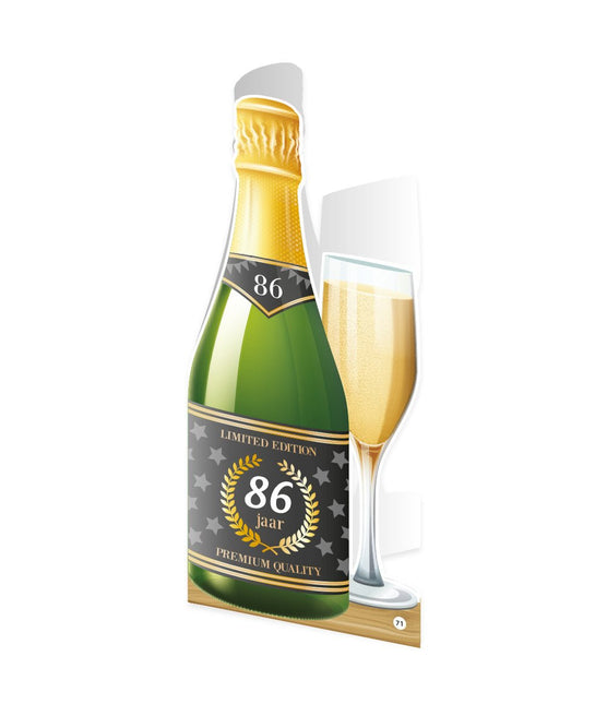 Champagne Kaart 86 Jaar 18cm van Paper Dreams koop je bij Partywinkel