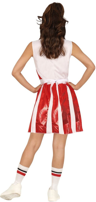 Cheerleader Jurk Rood Wit Dames van Fiestas Guirca koop je bij Partywinkel