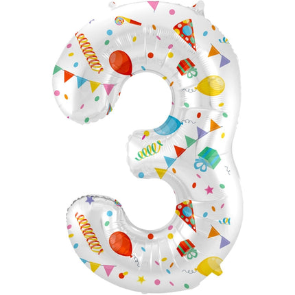 Cijfer Ballon 3 Jaar Feest Leeg 86cm van Folat koop je bij Partywinkel