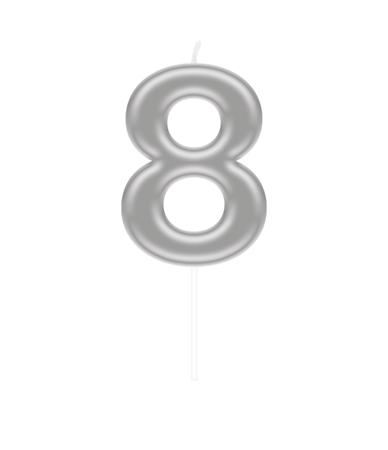 Cijferkaars 8 Zilver van Paper Dreams koop je bij Partywinkel